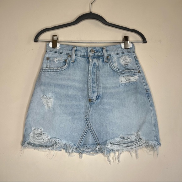 Agolde Quinn High Rise Skirt in Vega - Picture 6 of 16